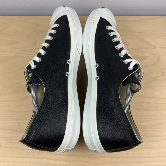 Converse Jack Purcell Men’s Size 13.0 Black & White Leather Low Top Shoes - Picture 6 of 10